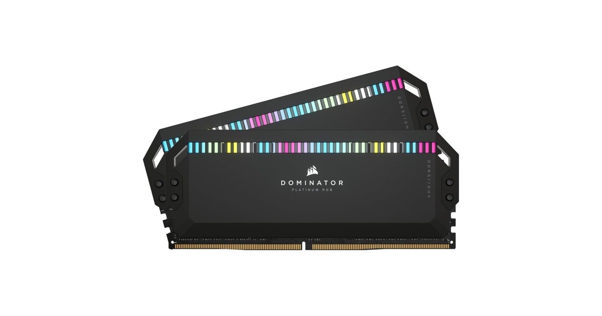 Corsair64 GB DDR5-5200 Kit werkgeheugen  (Zwart, CMT64GX5M2B5200C40, Dominator Platinum RGB)