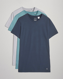 Calvin Klein 3-Pack Cotton Crew Neck T-Shirt Blue/Grey/Green