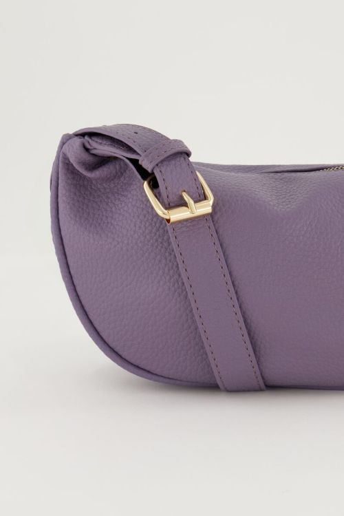 Paarse crossbody tas met goudkleurige rits