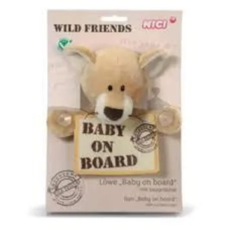 NICI Wild Friends Löwenbaby mit Baby an Bord Schild 20cm