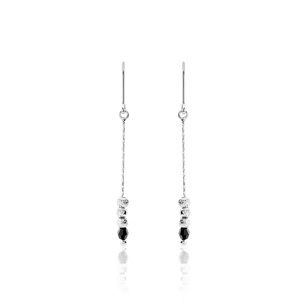 Boucles D'oreilles Pendantes Cyprielle Argent Blanc Pierre De Synthese