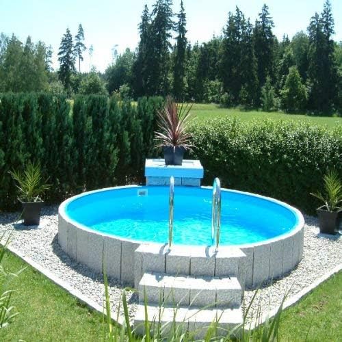 Stahlwandpool rund 500x120 cm Rundpool, Stahlwandbecken mit Biesenfolie Stahlrahmenbecken 5x1,2m