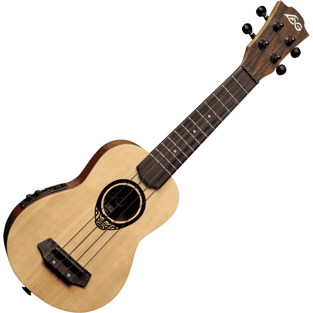 LAG Guitars Tiki Uku 150 TKU150SE elektrisch-akoestische thinline sopraan ukelele met gigbag
