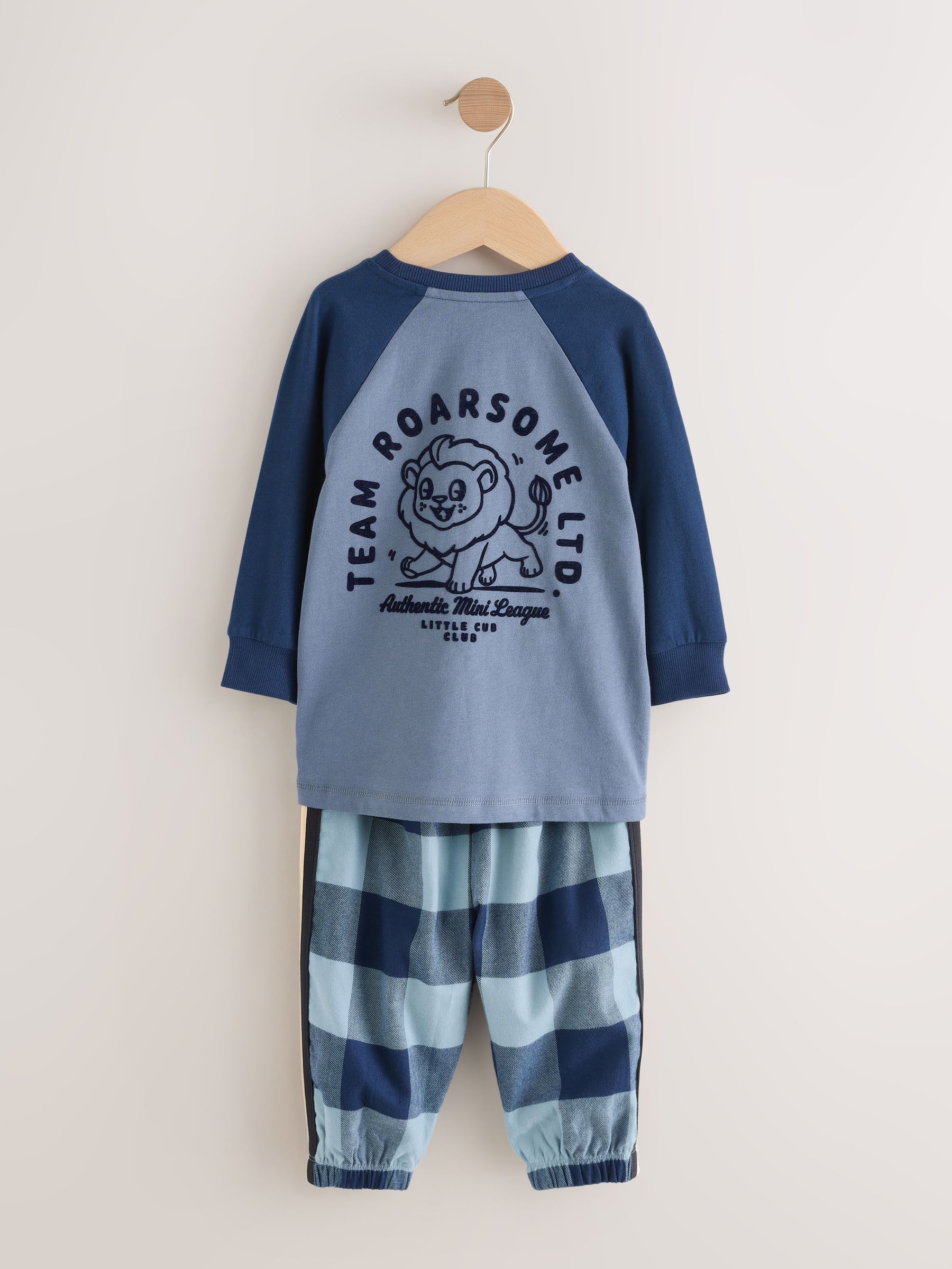 Groen/blauw/rood - Pyjama met geweven onderkant 3 Pack (9mths-12yrs)
