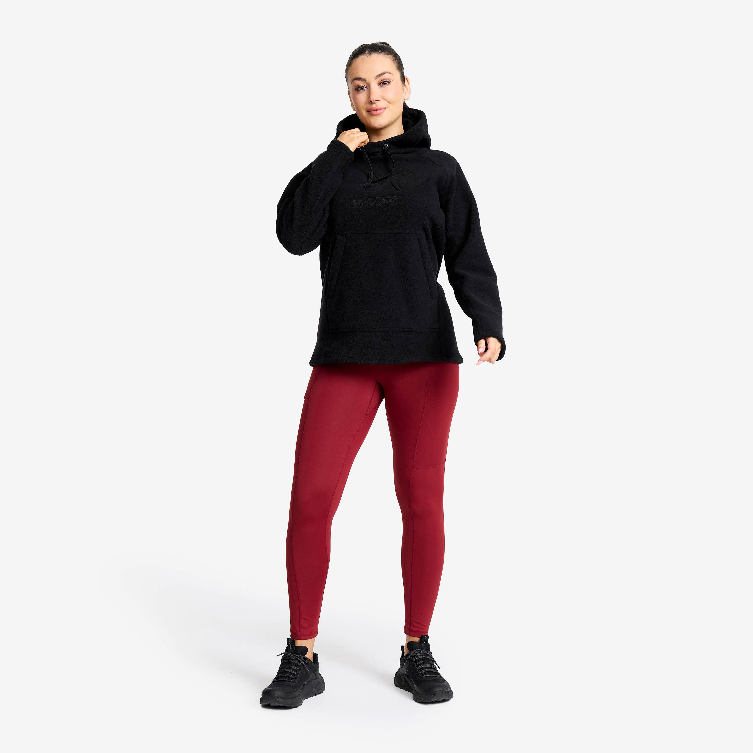 Polar Fleece Hoodie  Dame Black