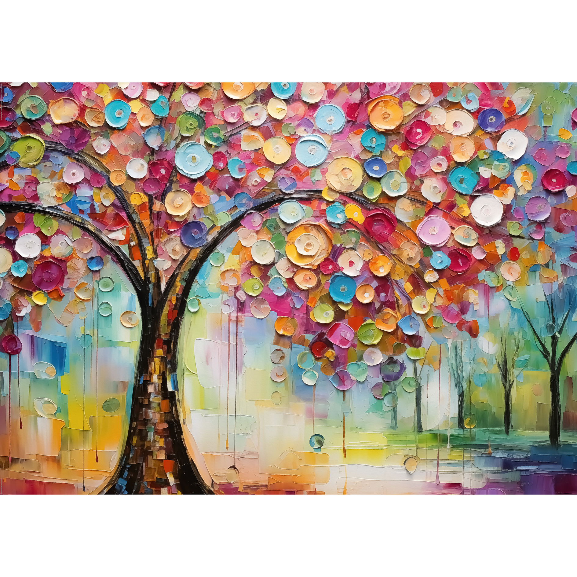 Deco-Panel LIFE TREE - COLOURFUL - 140x100 cm
