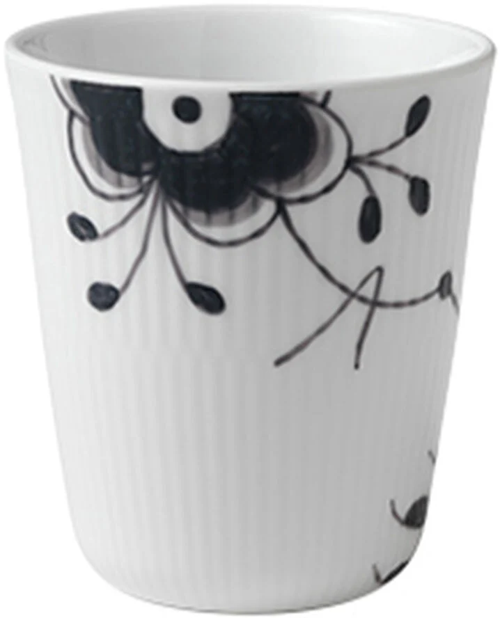 Royal Copenhagen Sort Mega Riflet 29 cl. termokop Hvid, sort