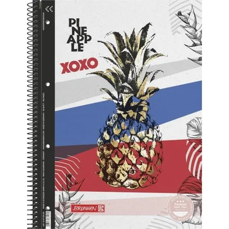 BRUNNEN Collegeblock Pineapple, A4, kariert, 80 Blatt