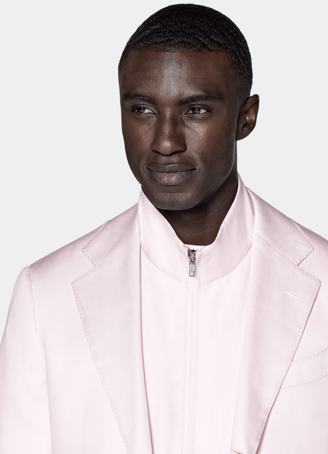 Costume Havana coupe Tailored rose clair