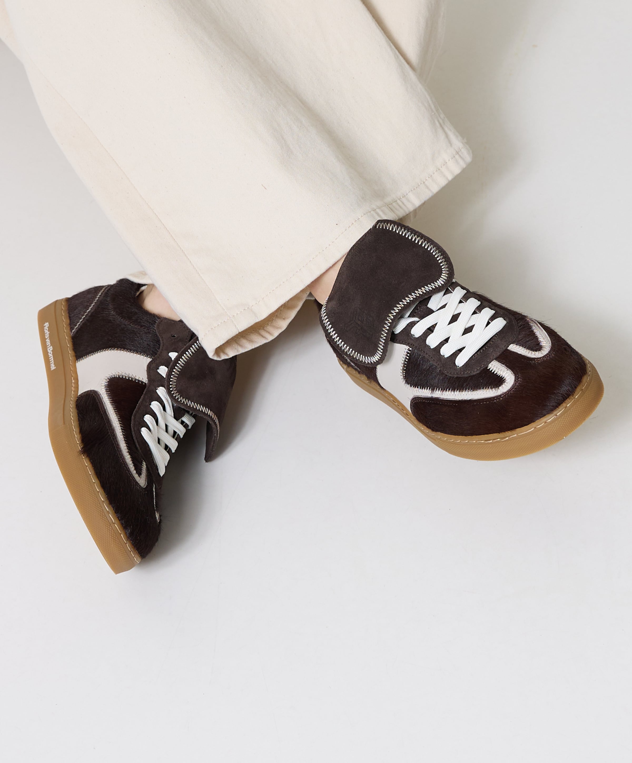 Floris van Bommel dames sneakers bruin