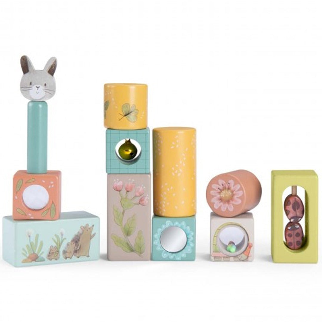 Moulin roty stapelblokken trois petits lapins