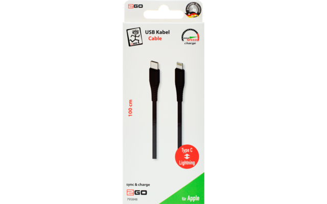 2Go Datenkabel USB Typ C Apple 8 pin 1 Meter