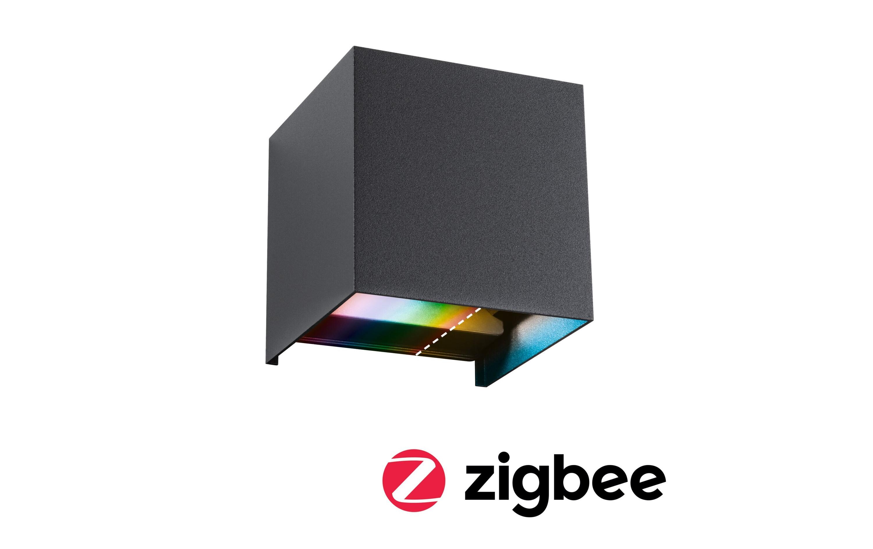 Outdoor Wandleuchte LED House Cybo, 2x2.5W, RGBW, AnthrazitLED Aussenwandleuchte