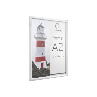 Exacompta Office cadre - Cadre mural clipsable pour A2 - aluminium/cristal