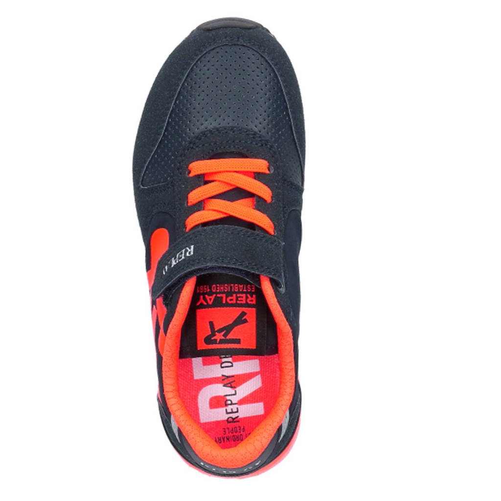 REPLAY sneakers donkerblauw/oranje