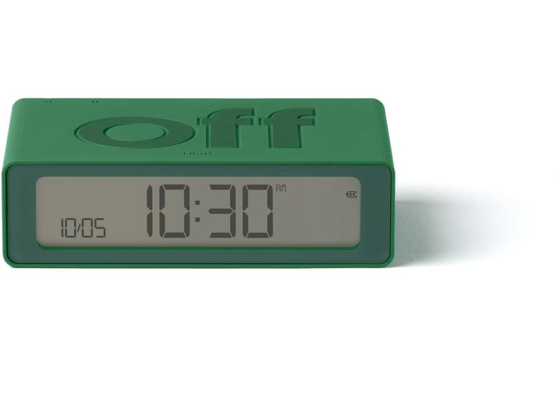 Lexon Digitalwecker Flip Mini Grün Mini LCD-Wecker mit Umkehrfunktion (On/Off)