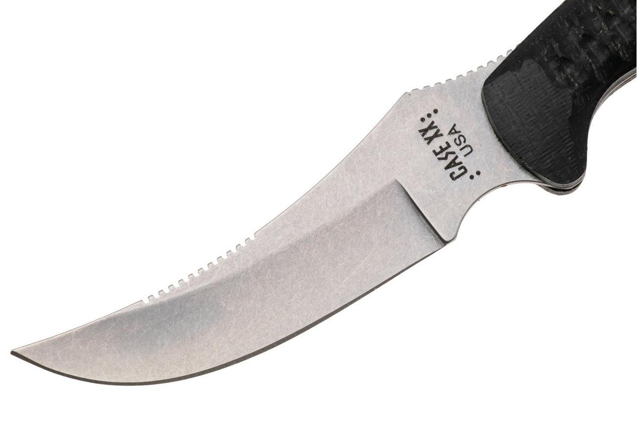 Case Ridgeback Hunter 30593, Stonewashed Stainless Steel, Black Burlap Laminate jachtmes