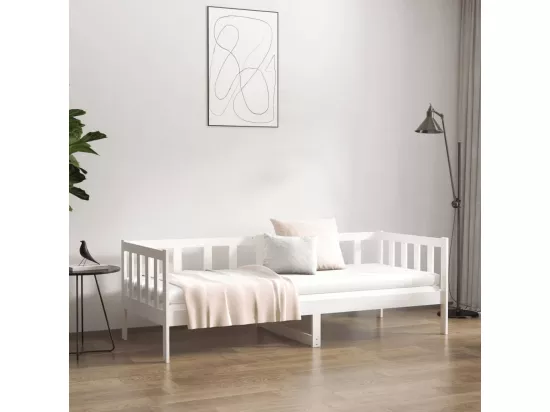 Lit de jour sans matelas blanc 90x190 cm bois de pin massif
