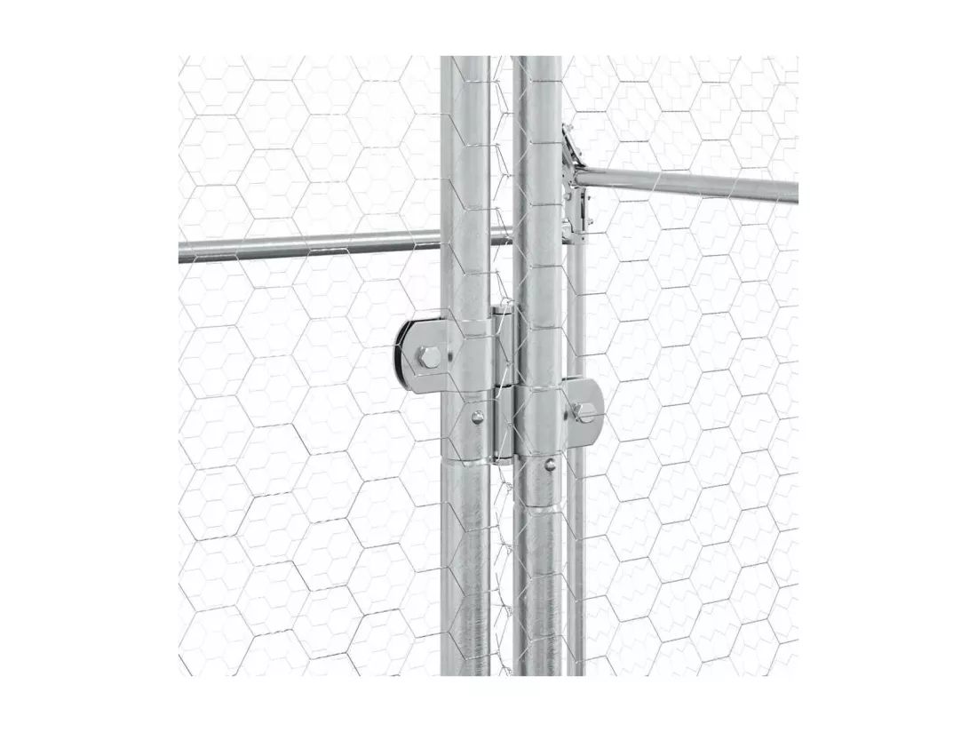 Cage pour poules argenté 400x100x190 cm acier galvanisé