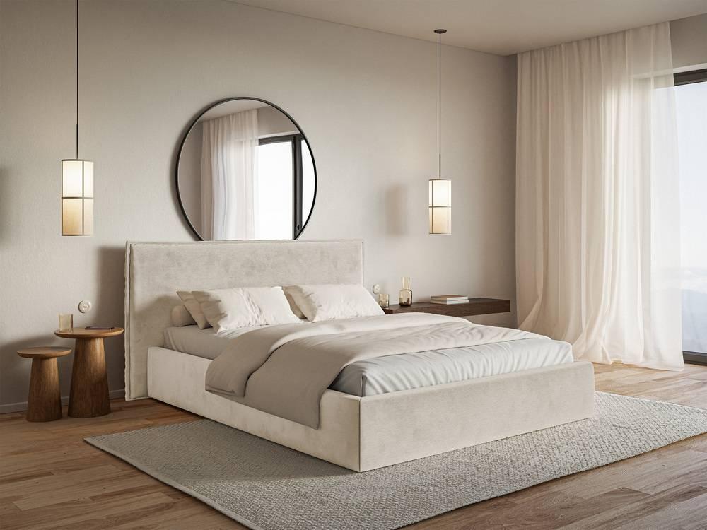 NADUVI Collection Bedframe Esmay velvet 140 x 200 cm
