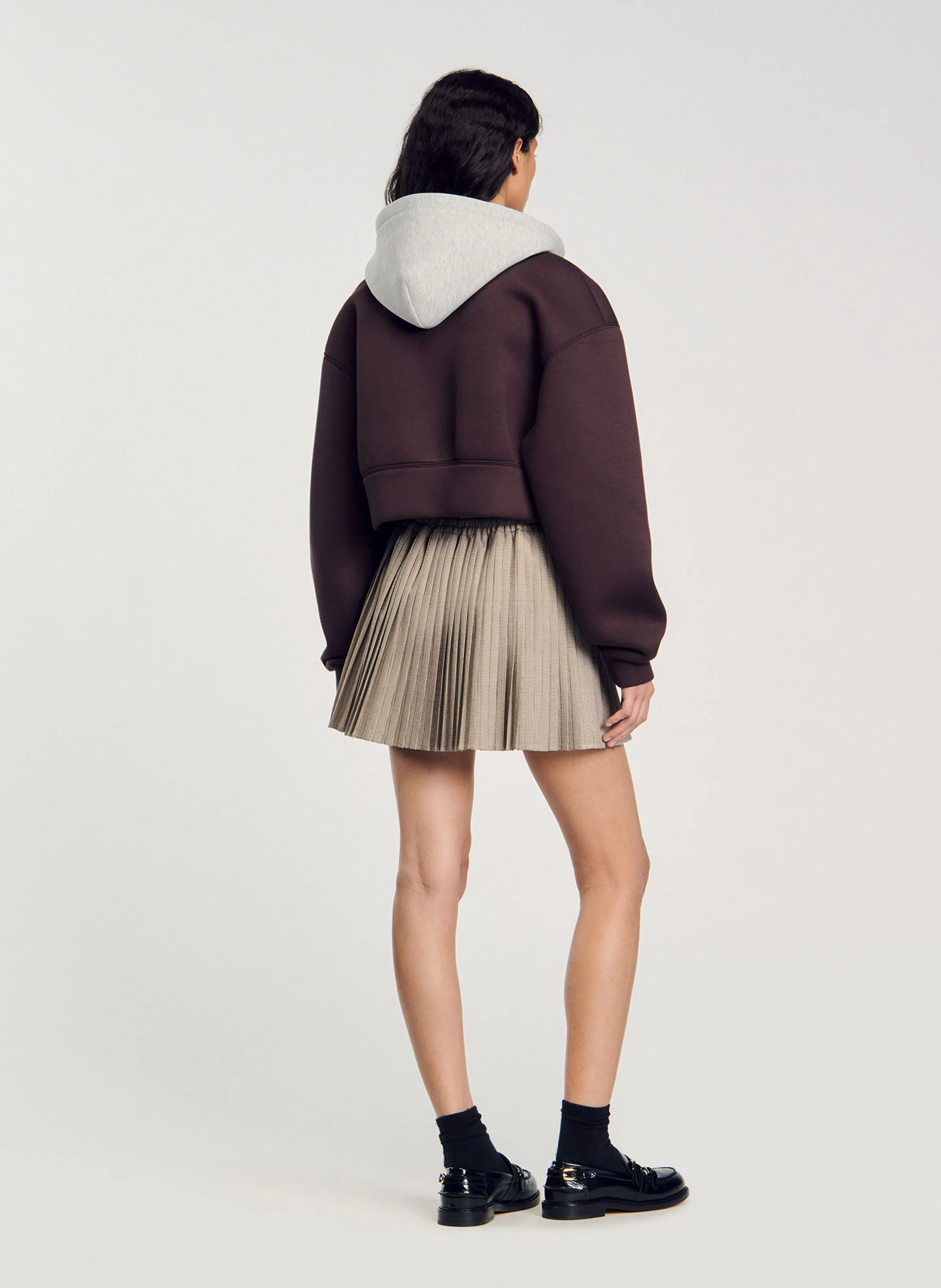 Sweat court zippé à capuche | Rouge
