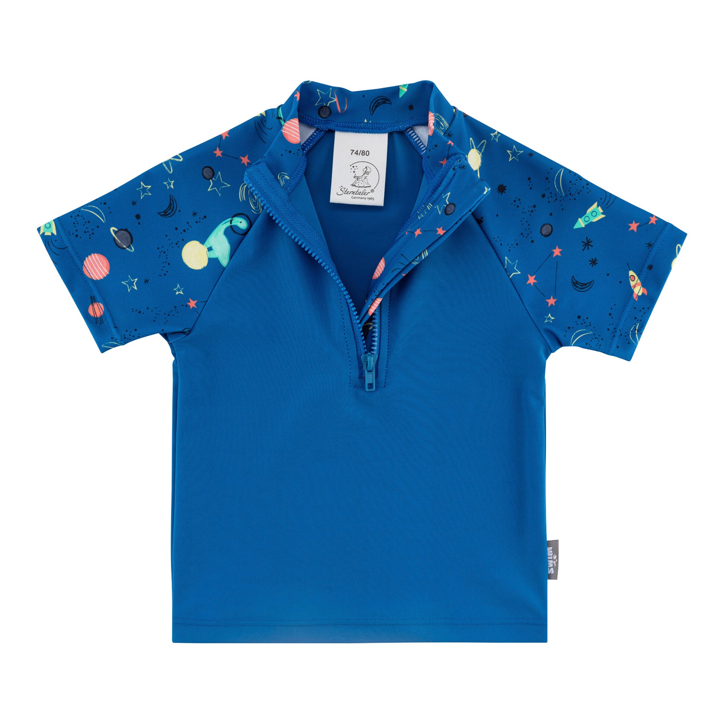 Sterntaler Bade-T-Shirt mit UV-Schutz Weltall blau/bunt