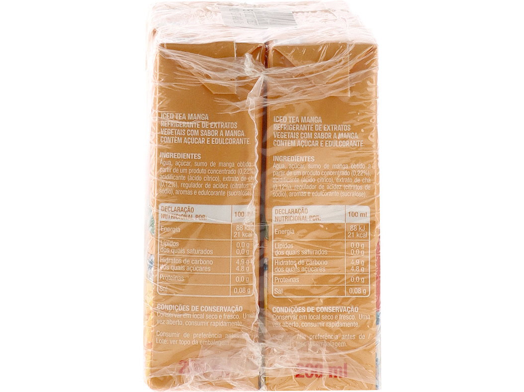 ICE TEA AUCHAN MANGA 6X200ML