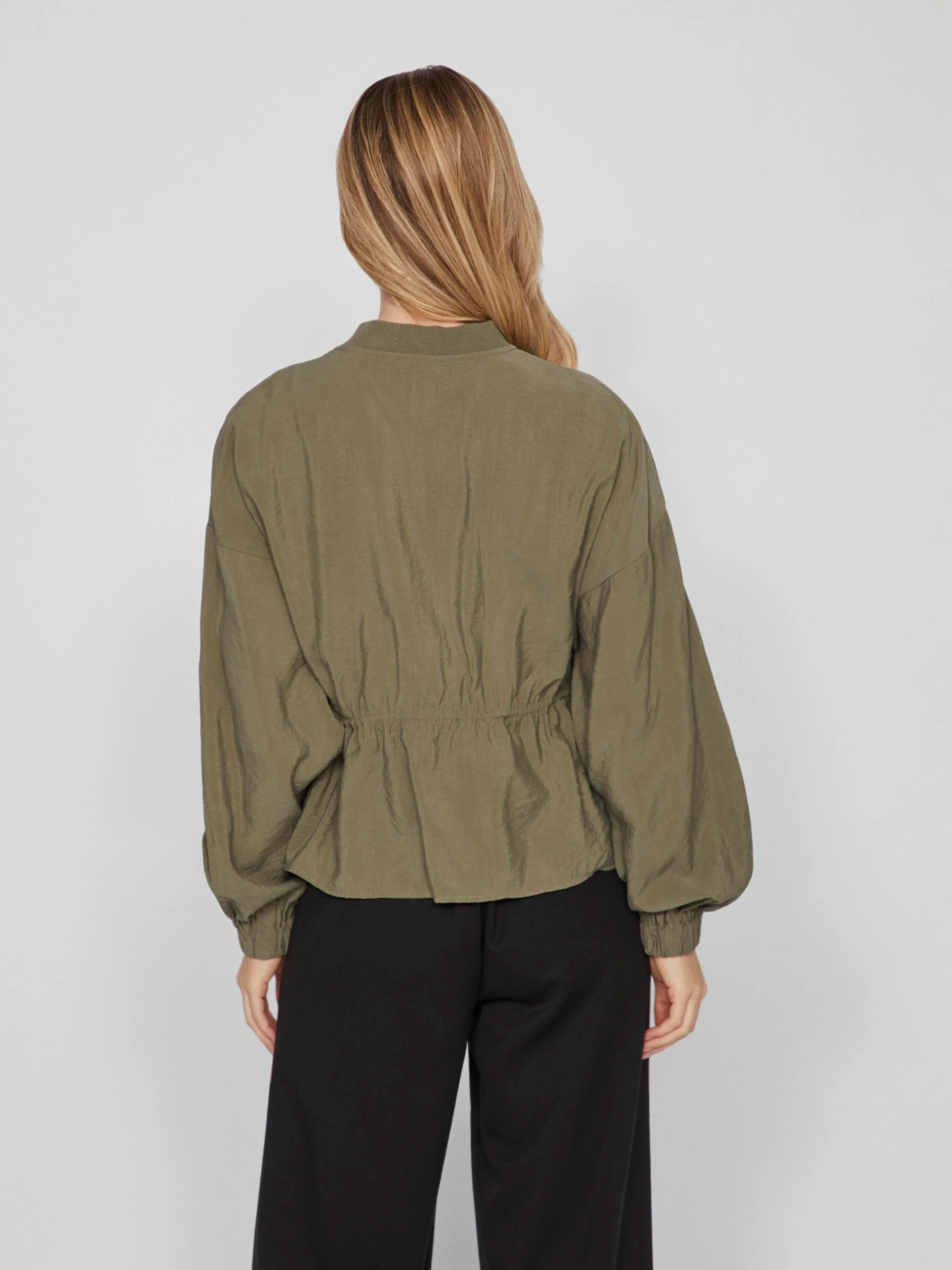 Vila  Visuva L/S Zip Short cardigan - Dusty Olive
