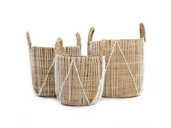 Le Panier Straight Stitched Makramee - Naturel Blanc - M