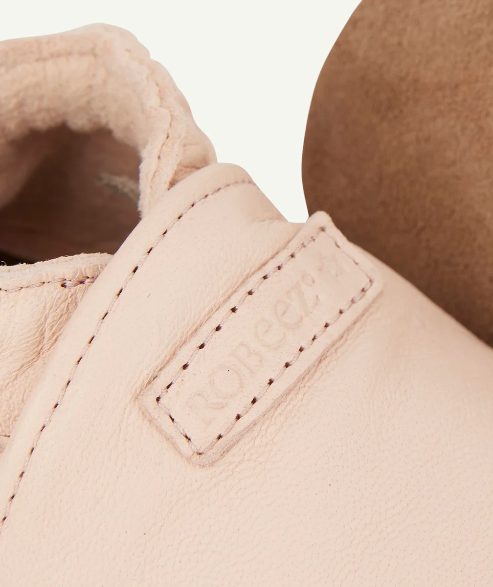 ROBEEZLES CHAUSSONS ROSE CLAIR EN CUIR