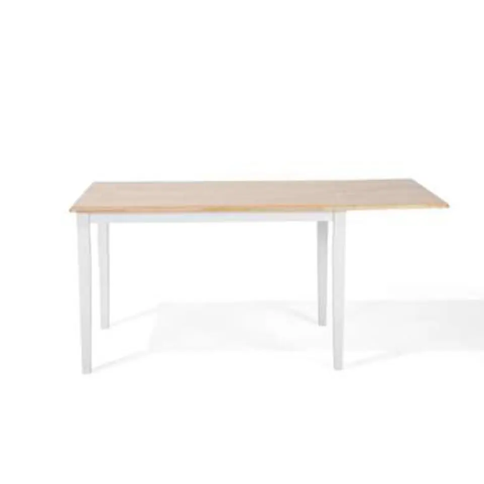 LOUISIANA - Eettafel - Wit - 75 x 120/160 cm - Rubberhout