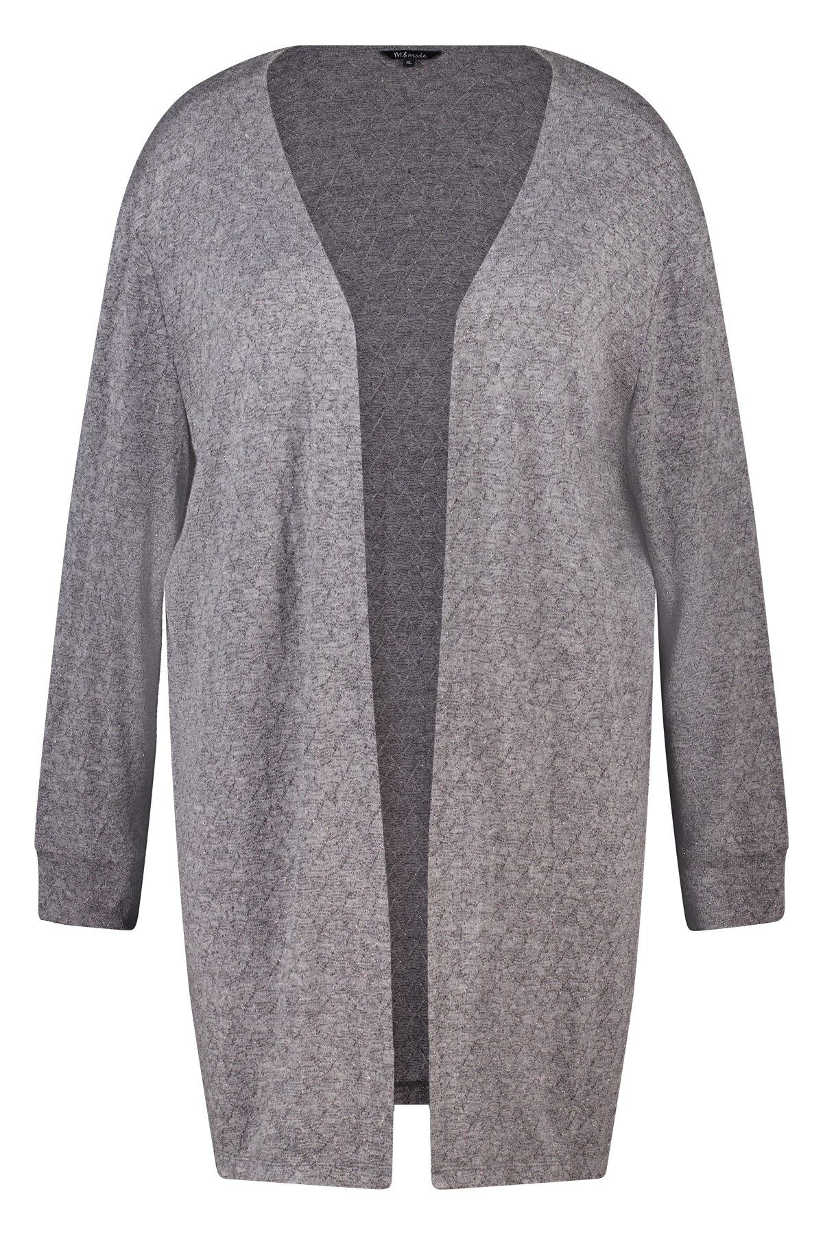 Vest met structuur en glitterdetail dark grey melange