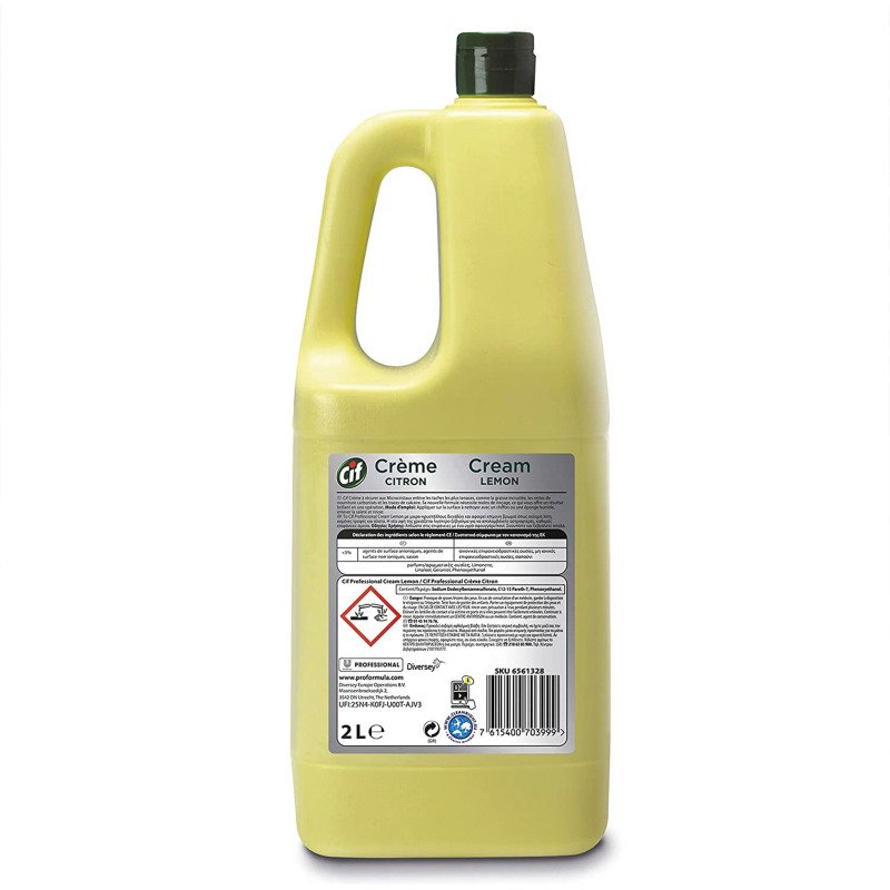 Crème à récurer Cif professional citron - Flacon de 2 L