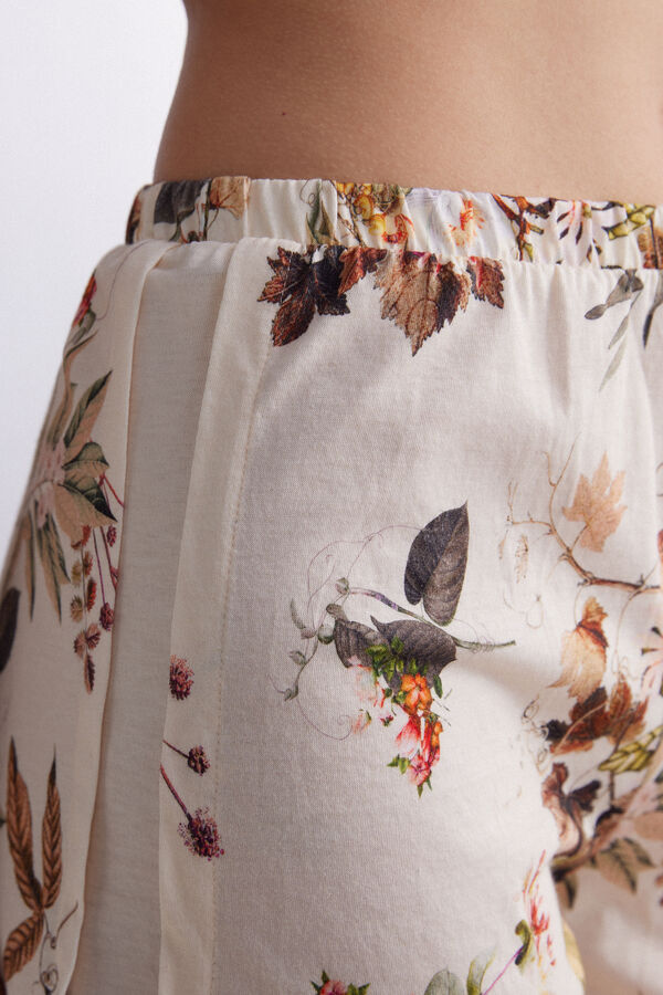 Shorts de algodão ultrafresco Supima® com estampa botânica de outono.