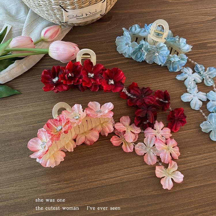 Rodiv - Haarklem met bloemen en strass