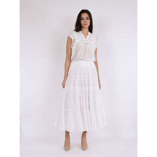 Neo Noir Felicia S Voile Nederdel, White, 42