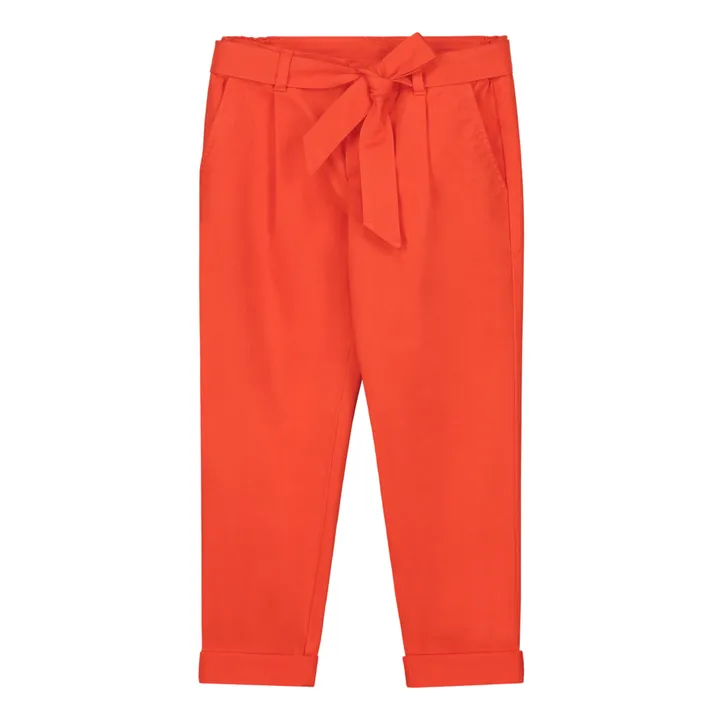 Yuki Pantalon Chino Coton Bio | Orange sanguine