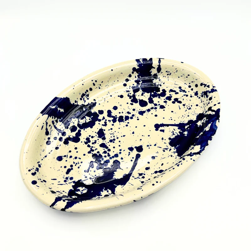 Familianna  Splash Oval fad,  Royal Blue - L30 cm