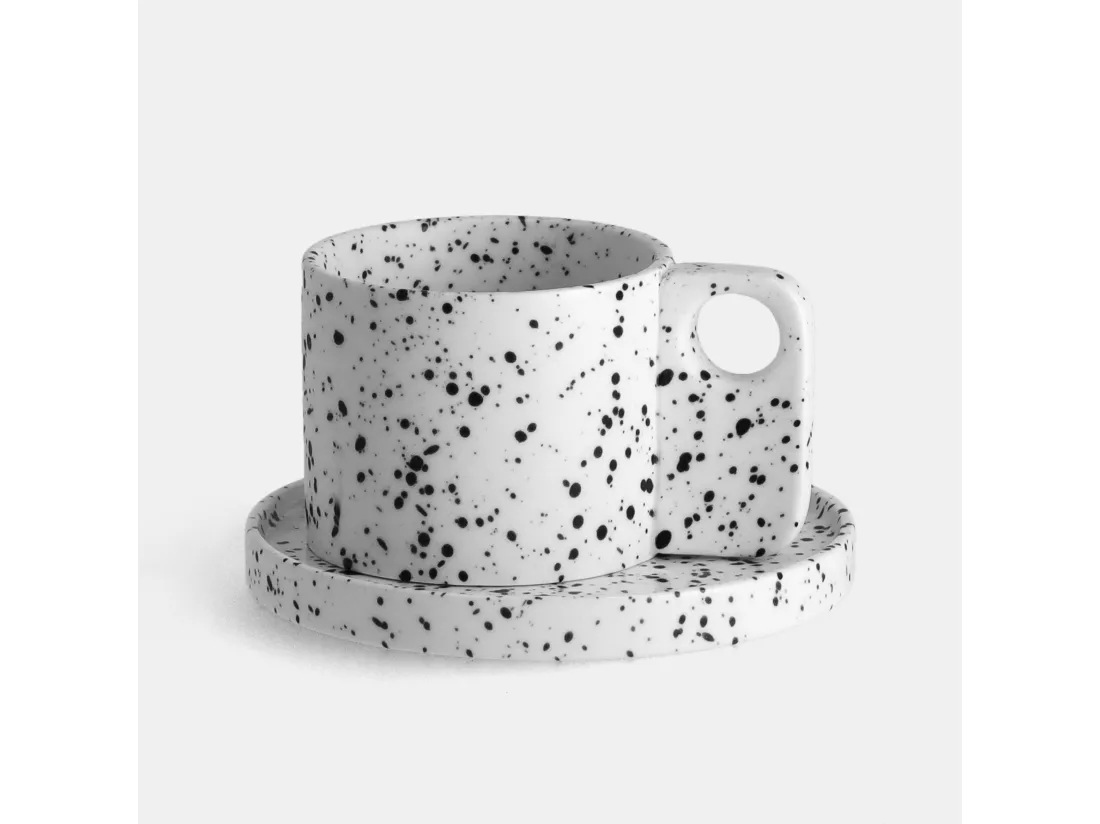 Tasse Avec Soucoupe Akamira blanc moyen 9 x 15