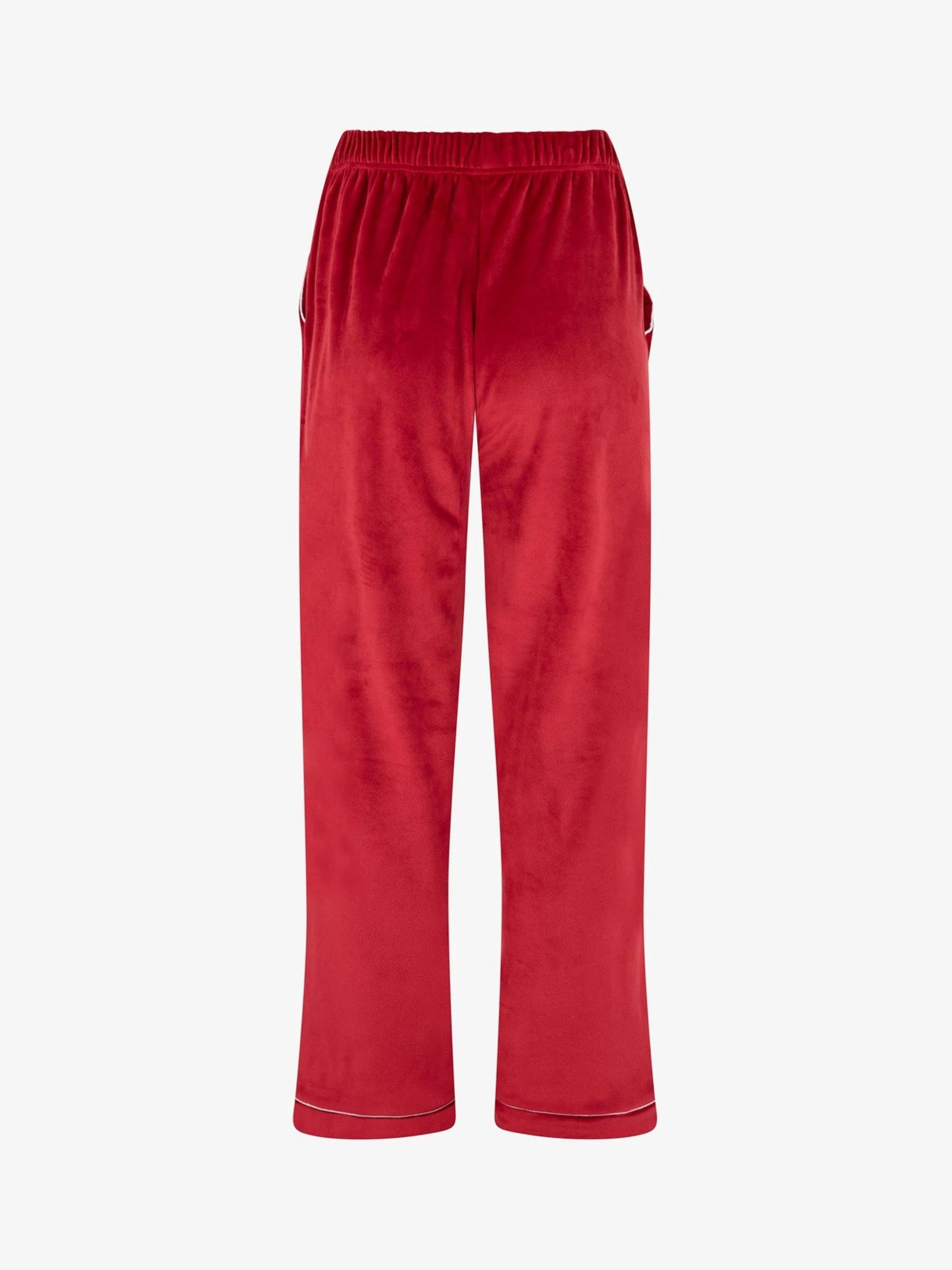 Rood - The Little Tailor luxe kerstpyjama van zacht aanvoelend velours