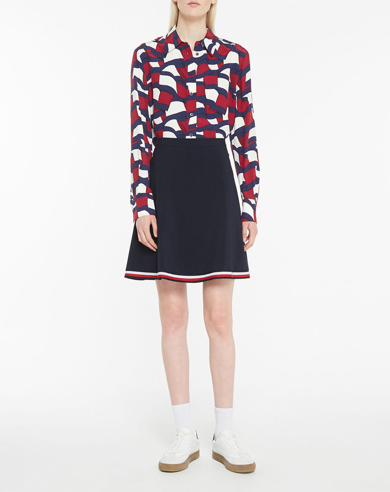 Tommy Hilfiger Chemise Fluide imprimée bleu/rouge/blanc