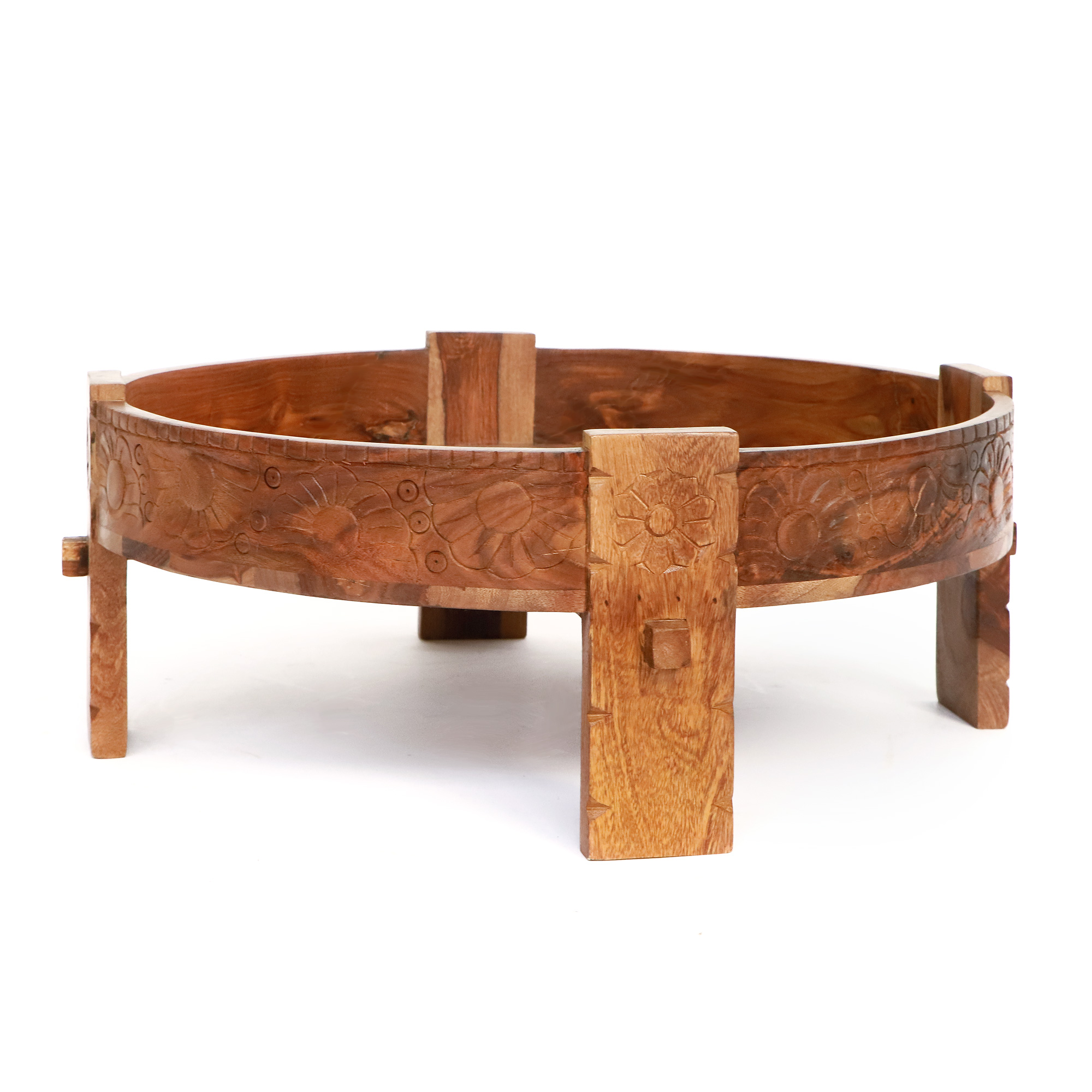 Couchtisch 'Grinder', Sheesham natur, Ø 72 cm, H 28 cm von fischer's lagerhaus