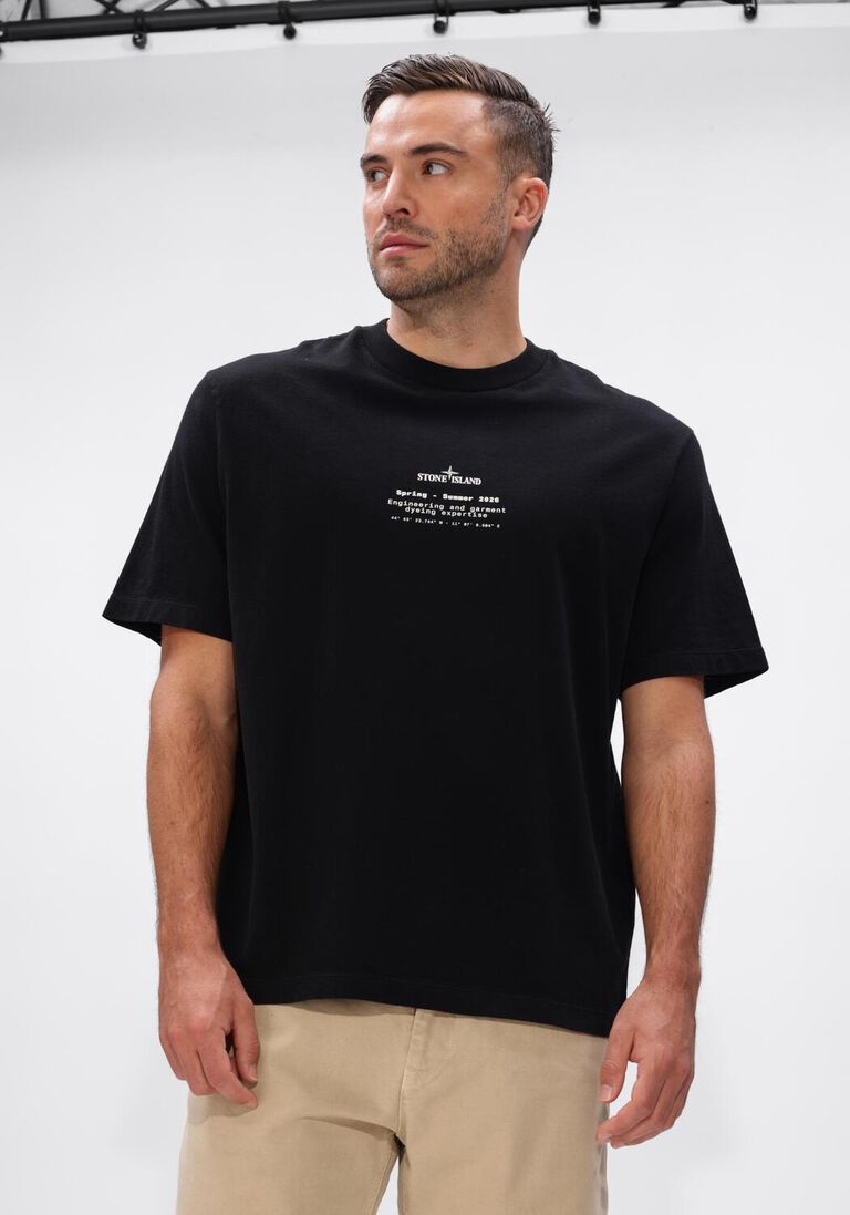 zwarte stone island t-shirt ss t-shirt s0285