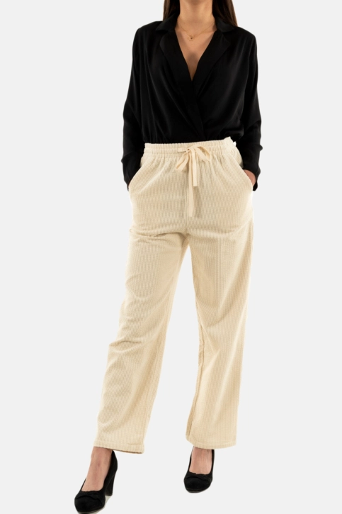 Pantalons grace & mila nicolas_22616 ecru