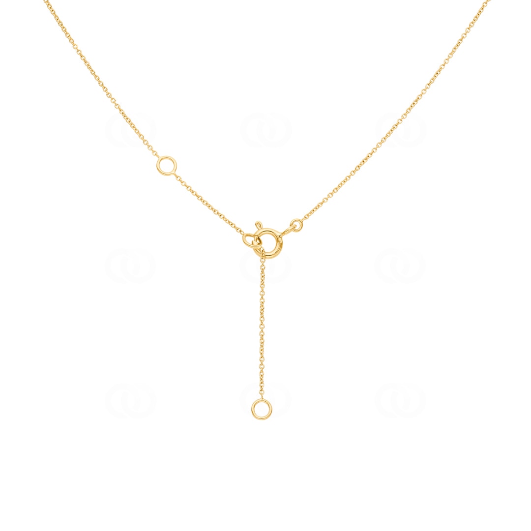 Collier 750/18 K Gelbgold Kleeblatt mit Diamanten 0.10 ct H/si