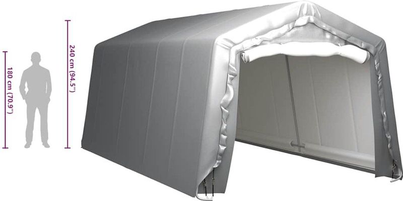 Partytent - Grijs - PE - Gegalvaniseerd Staal - Waterdicht