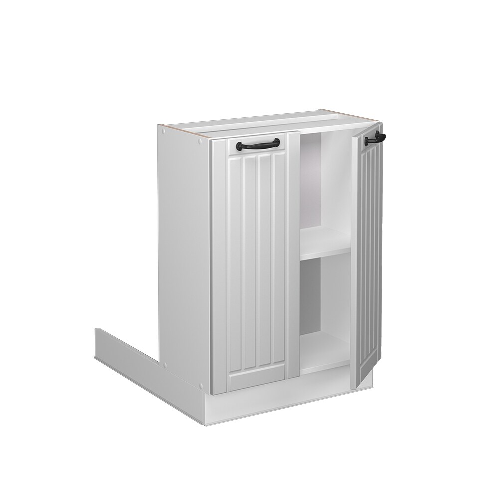 Vicco Regalinselunterschrank Küchenschrank Küchenmöbel Fame-Line Landhaus Weiß 60 cm Küche Einbauküche Kücheninsel Drehtür Einlegeboden Blende Küchenunterschrank Küchenzeile
