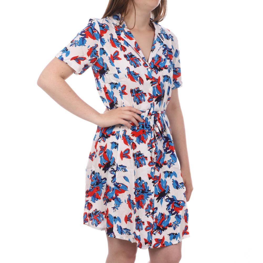 JDY Robe Blanche/Bleu/Rouge Imprimé Femme JDY Starr