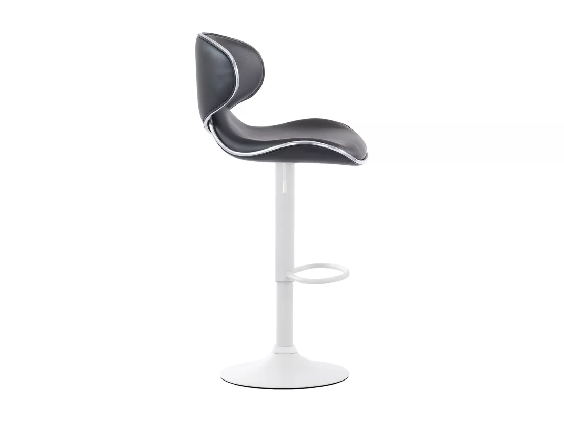 Lot de 2 Tabouret de bar - Similicuir & Blanc - Noir - Las Vegas v2