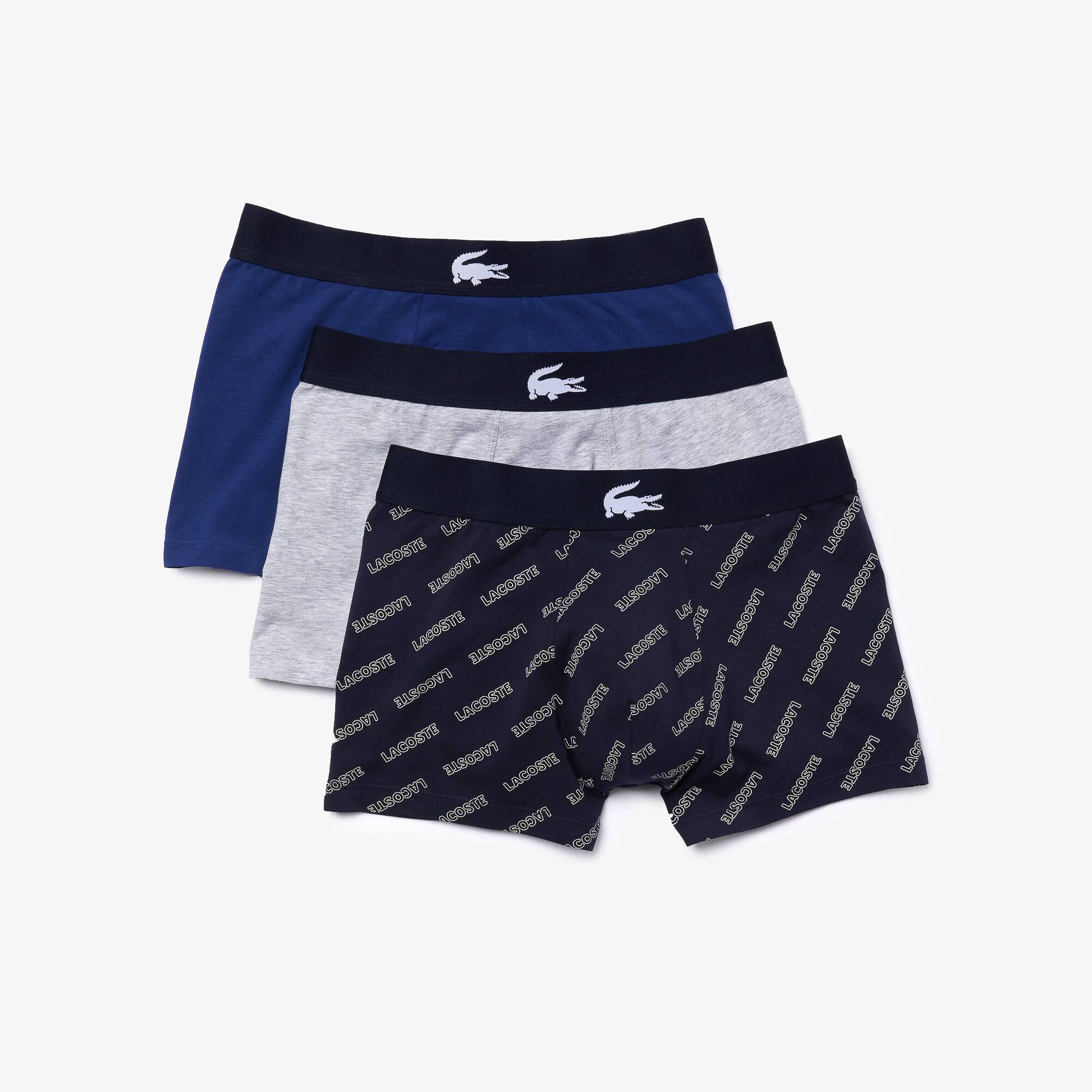 Herren Stretch-Baumwoll Trunk im 3er-Pack Unterwasche - Blau - Lacoste - Herren